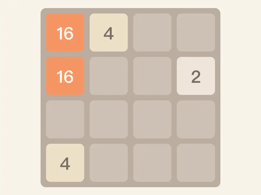 2048 tiles on a 4×4 board